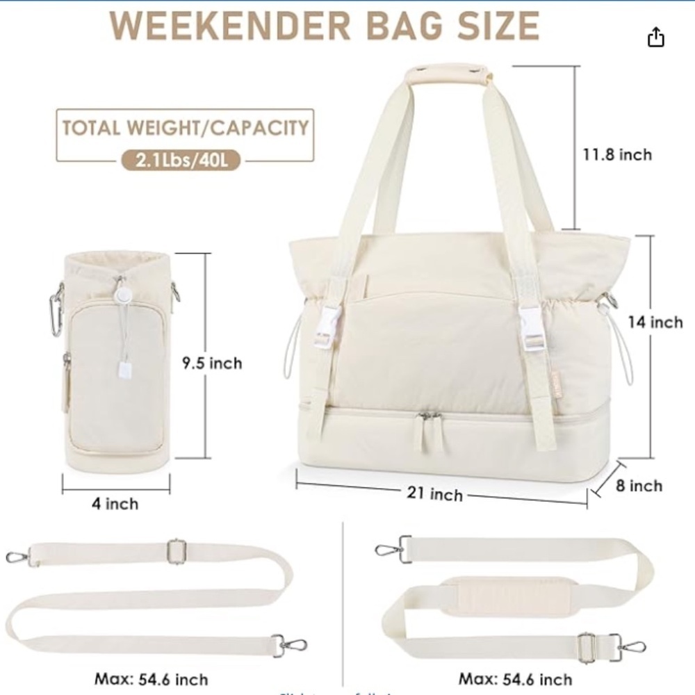 NWT ETRONIK Cream Travel Bag with Durable Design - Picture 8 of 8